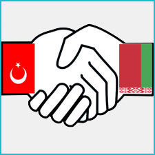 Image of Turkey and Belarussian Handshake
