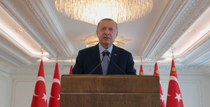 Cumuhurbaşkanı Erdoğan&#39;ın Konuşma Yaparken Çekilmiş Fotoğrafı