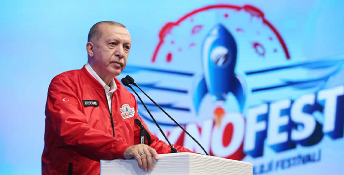 Cumhurbaşkanı Erdoğan&#39;ın TEKNOFEST Konuşmasında Çekilmiş Fotoğrafı