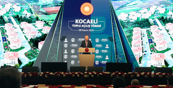 Cumhurbaşkanı Erdoğan&#39;ın Kocaeli&#39;nde Toplu Açılış Töreninde Çekilmiş Fotoğrafı