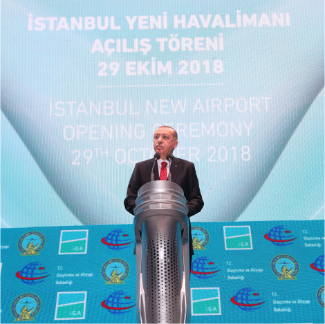 Image of Istanbul Airport opened by President Recep Tayyip Erdoğan